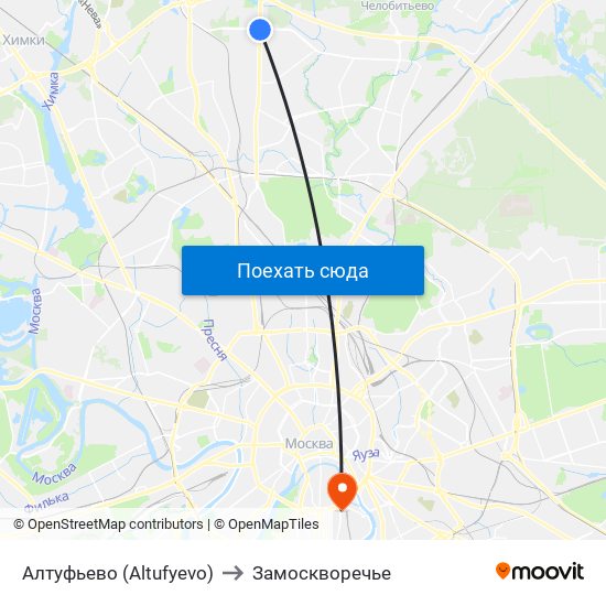 Алтуфьево (Altufyevo) to Замоскворечье map