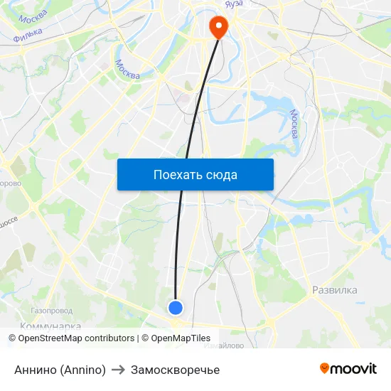 Аннино (Annino) to Замоскворечье map