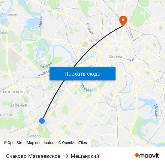 Очаково-Матвеевское to Мещанский map