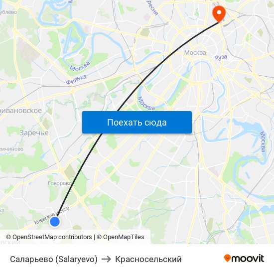 Саларьево (Salaryevo) to Красносельский map