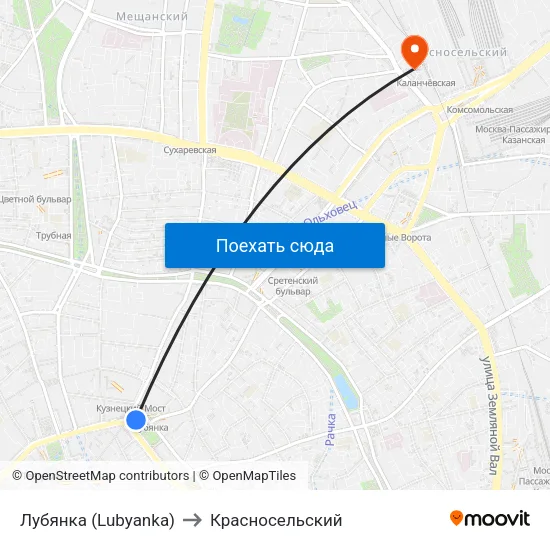Лубянка (Lubyanka) to Красносельский map