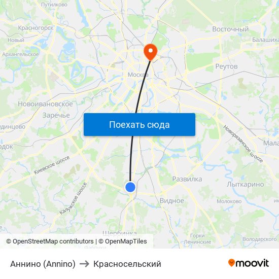 Аннино (Annino) to Красносельский map