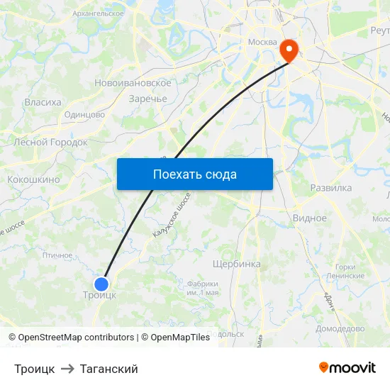 Троицк to Таганский map