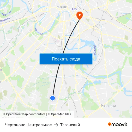 Чертаново Центральное to Таганский map