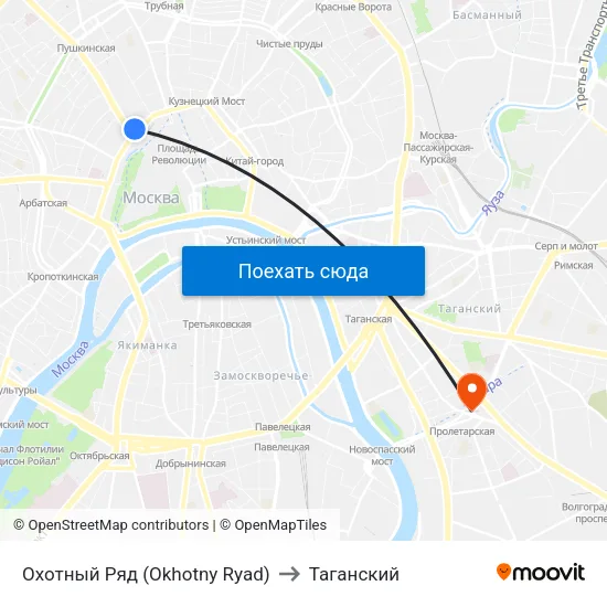 Охотный Ряд (Okhotny Ryad) to Таганский map