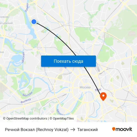 Речной Вокзал (Rechnoy Vokzal) to Таганский map