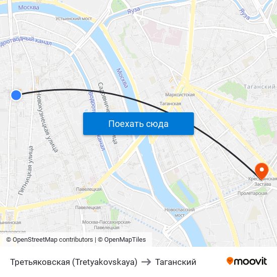 Третьяковская (Tretyakovskaya) to Таганский map