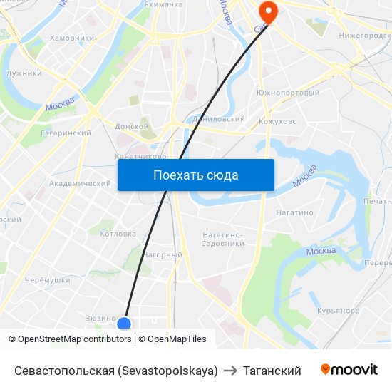Севастопольская (Sevastopolskaya) to Таганский map