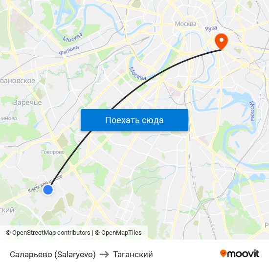 Саларьево (Salaryevo) to Таганский map