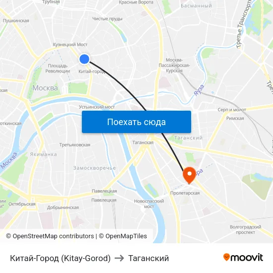 Китай-Город (Kitay-Gorod) to Таганский map