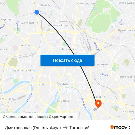 Дмитровская (Dmitrovskaya) to Таганский map