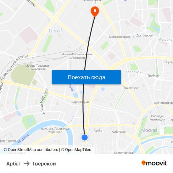 Арбат to Тверской map
