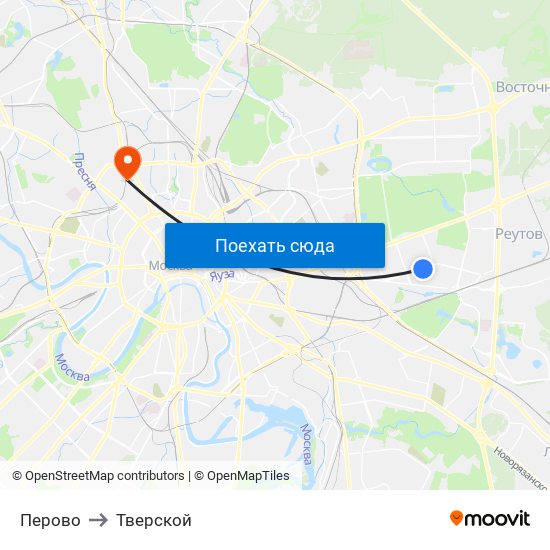 Перово to Тверской map