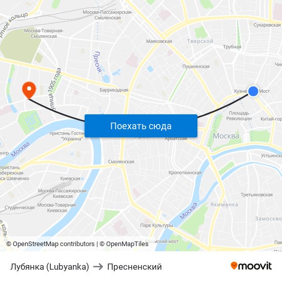 Лубянка (Lubyanka) to Пресненский map