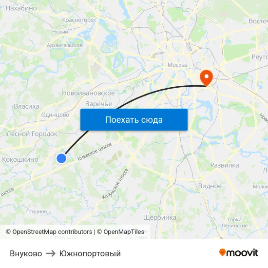 Внуково to Южнопортовый map