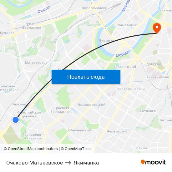Очаково-Матвеевское to Якиманка map