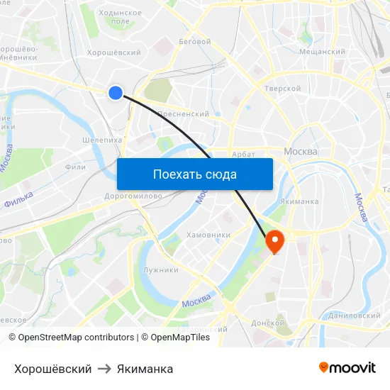 Хорошёвский to Якиманка map