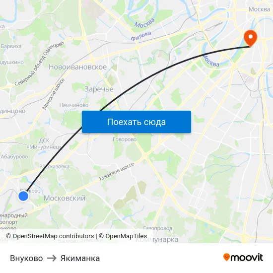 Внуково to Якиманка map
