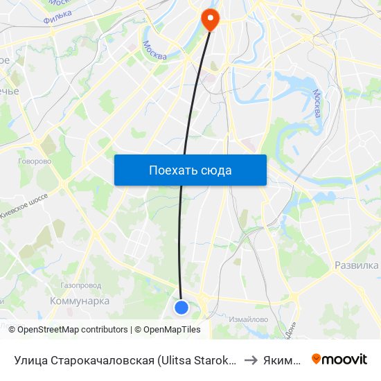Улица Старокачаловская (Ulitsa Starokachalovskaya) to Якиманка map