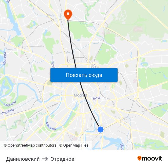 Даниловский to Отрадное map