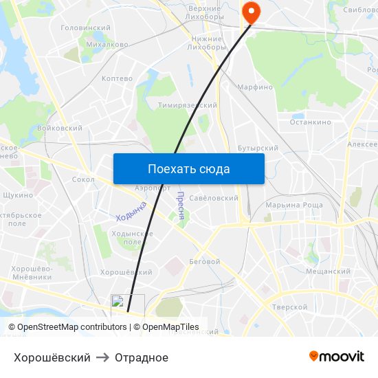 Хорошёвский to Отрадное map