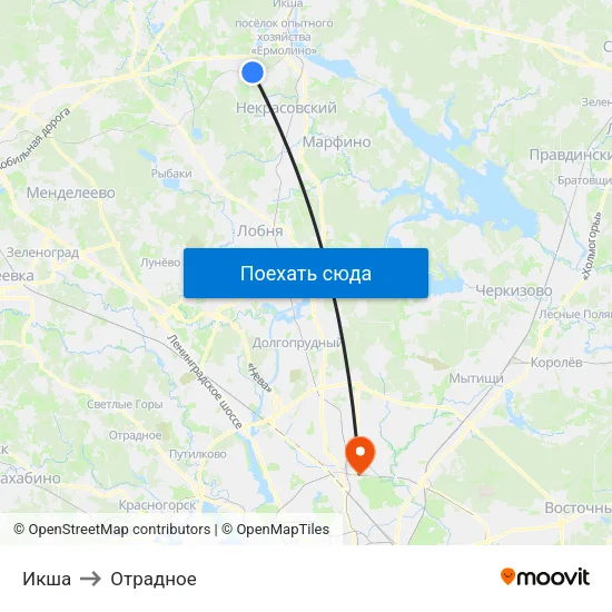 Икша to Отрадное map