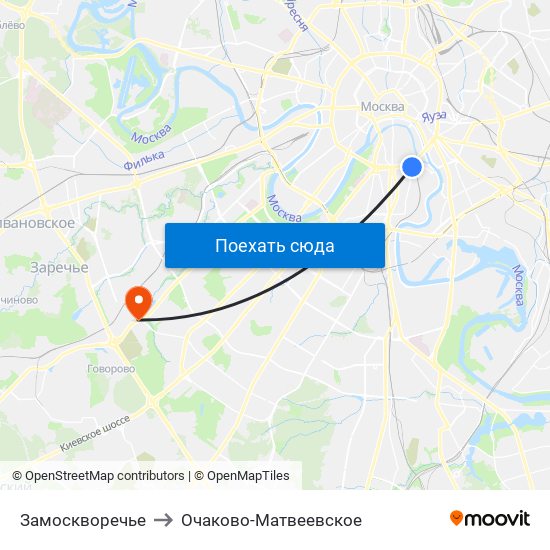 Замоскворечье to Очаково-Матвеевское map