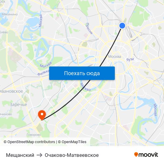Мещанский to Очаково-Матвеевское map