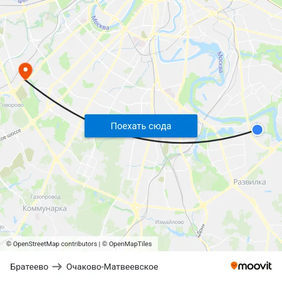 Братеево to Очаково-Матвеевское map