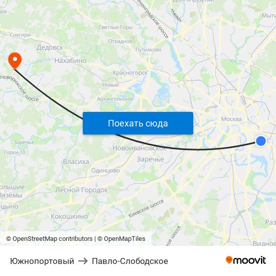 Южнопортовый to Павло-Слободское map
