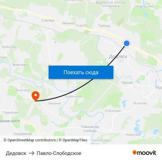 Дедовск to Павло-Слободское map