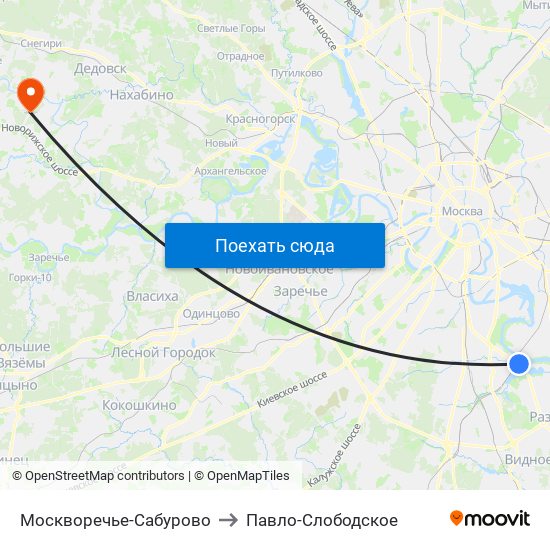 Москворечье-Сабурово to Павло-Слободское map