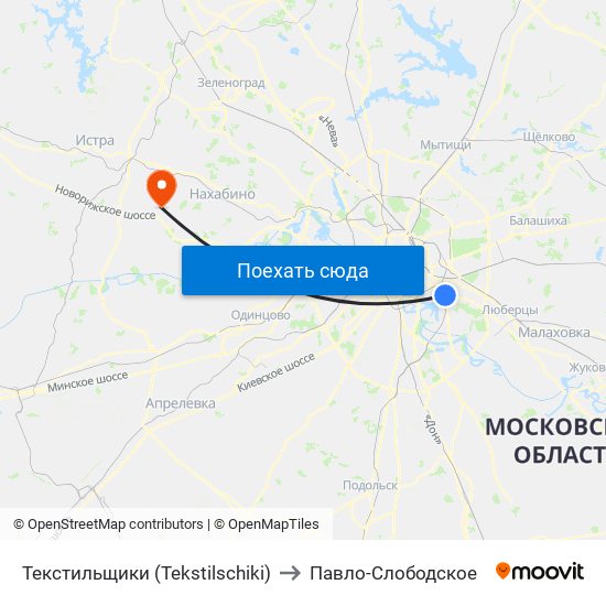 Текстильщики (Tekstilschiki) to Павло-Слободское map