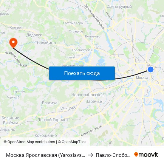 Москва Ярославская (Yaroslavsky Station) to Павло-Слободское map
