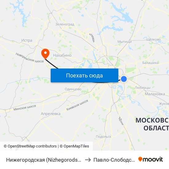 Нижегородская (Nizhegorodskaya) to Павло-Слободское map