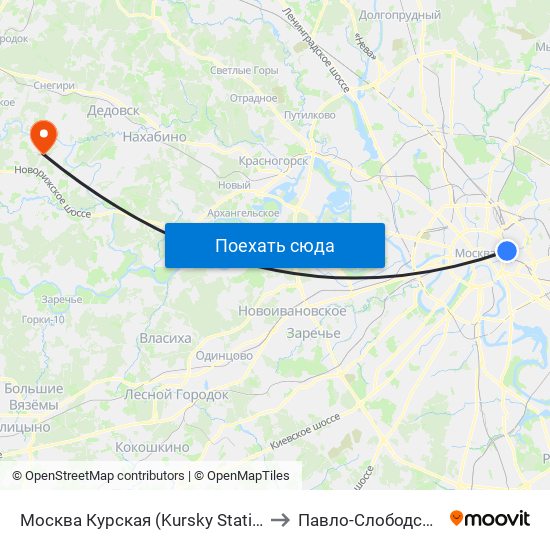 Москва Курская (Kursky Station) to Павло-Слободское map