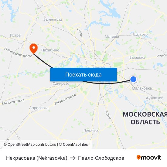 Некрасовка (Nekrasovka) to Павло-Слободское map