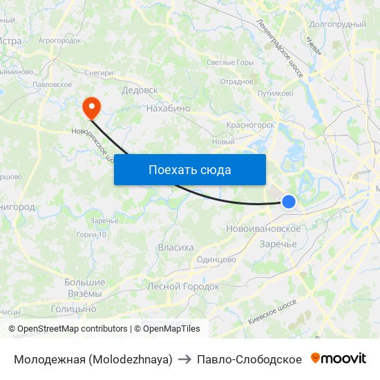 Молодежная (Molodezhnaya) to Павло-Слободское map