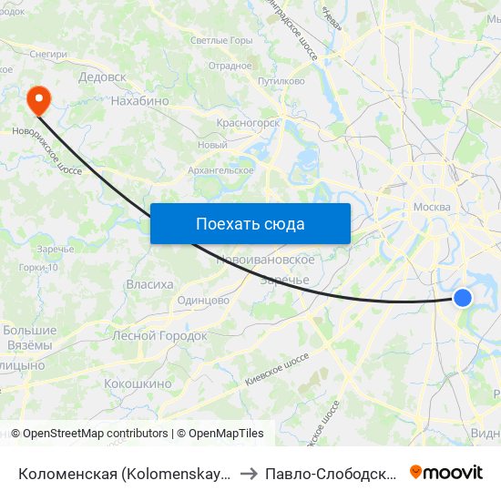 Коломенская (Kolomenskaya) to Павло-Слободское map