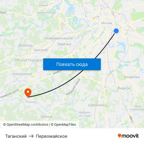 Таганский to Первомайское map