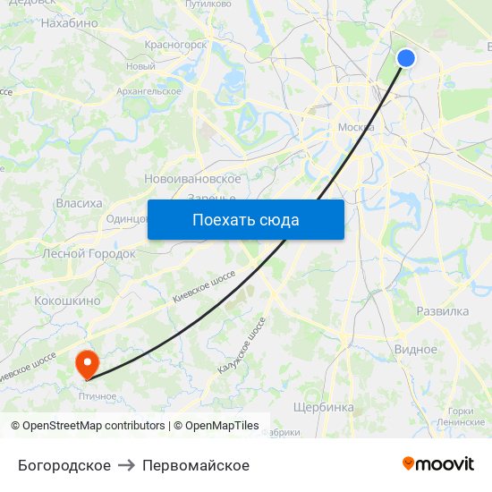 Богородское to Первомайское map