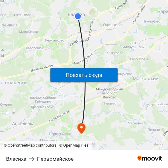 Власиха to Первомайское map