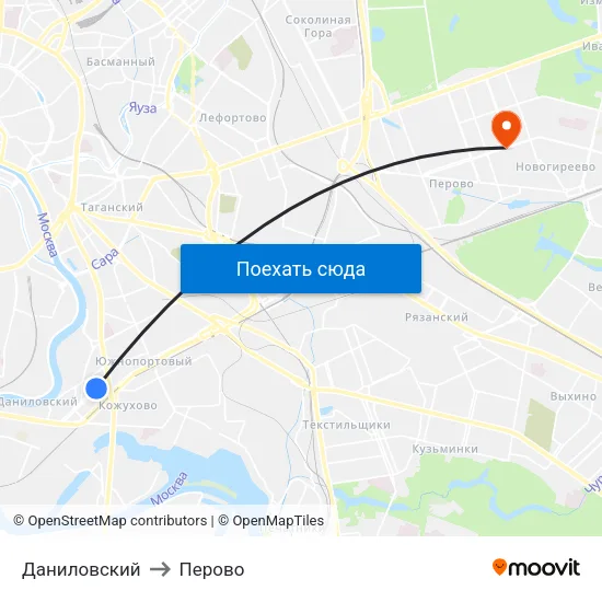 Даниловский to Перово map