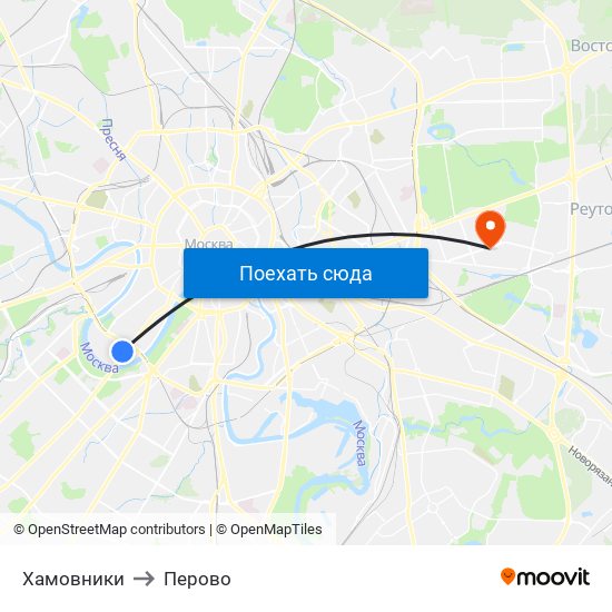 Хамовники to Перово map