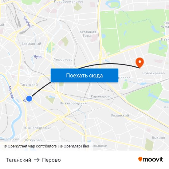 Таганский to Перово map