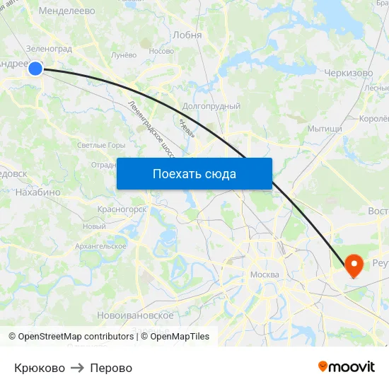 Крюково to Перово map