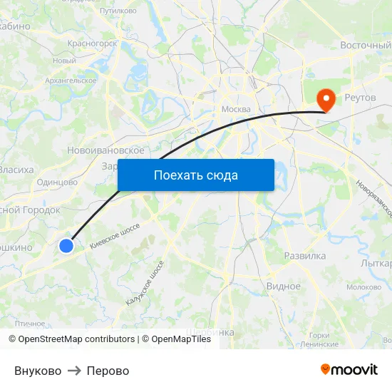 Внуково to Перово map