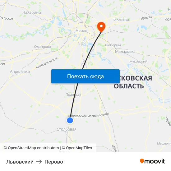 Львовский to Перово map