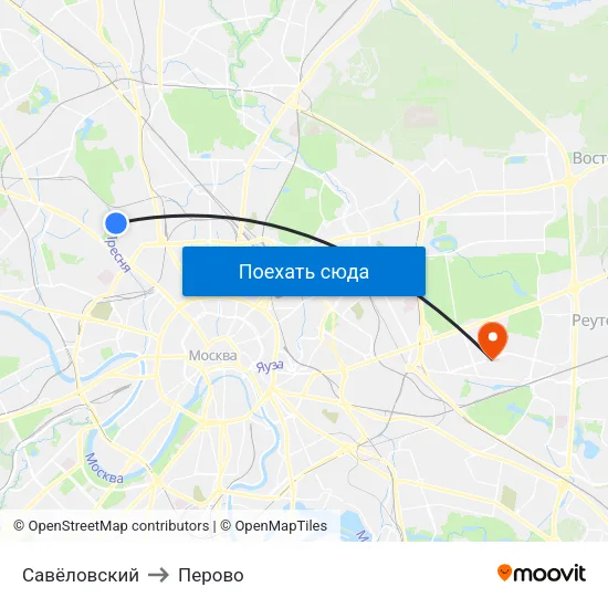 Савёловский to Перово map