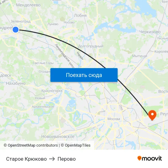 Старое Крюково to Перово map